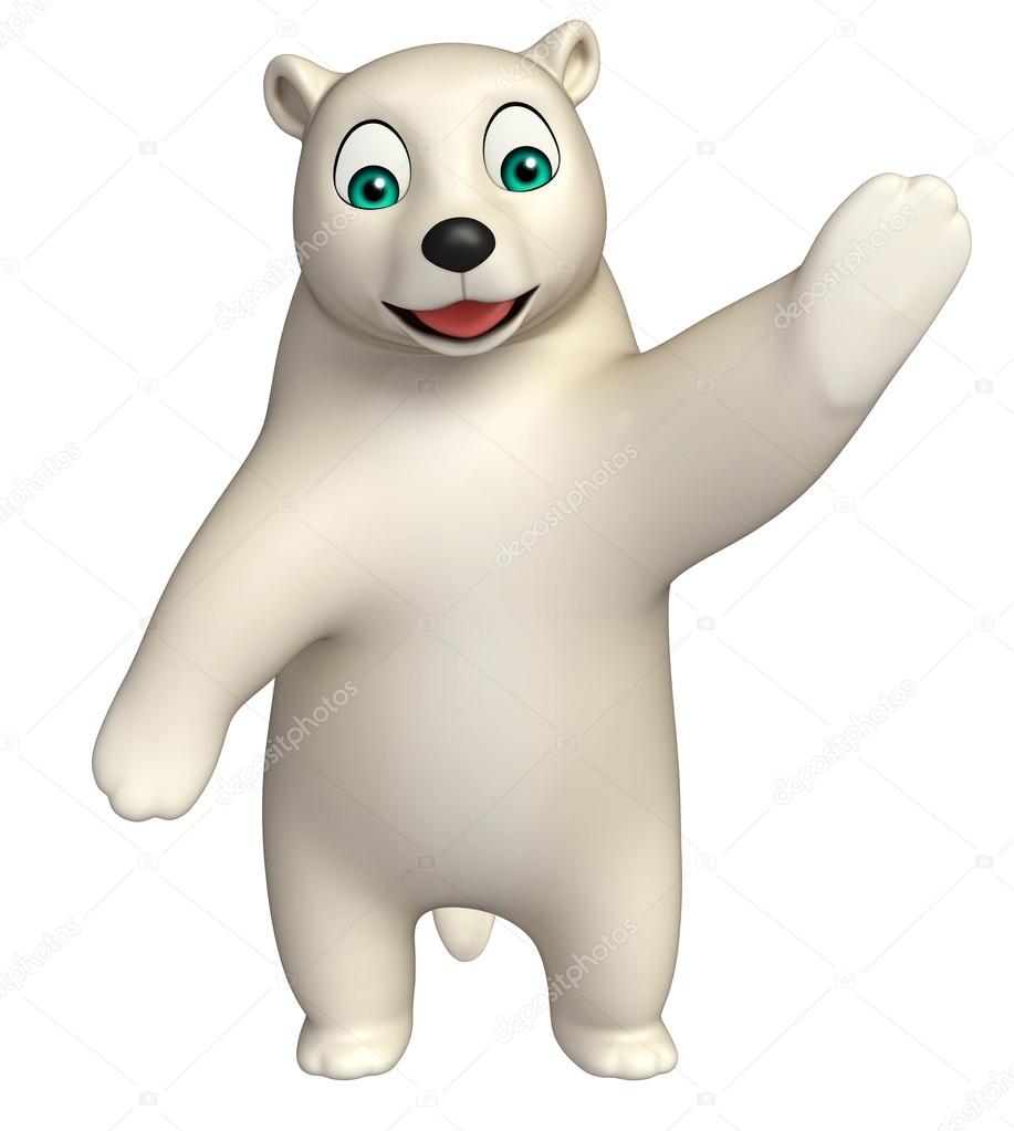 Pointing Polar bear cartoon character Stock Photo by ©visible3dscience  104181572
