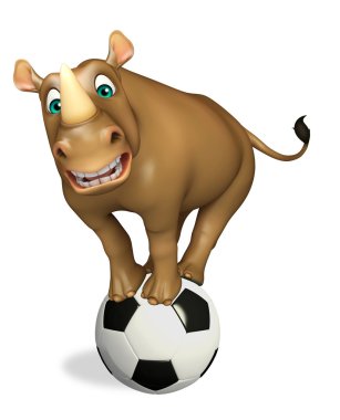 şirin Rhino futbol ile karakter karikatür