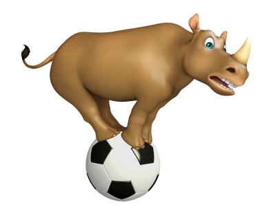 şirin Rhino futbol ile karakter karikatür
