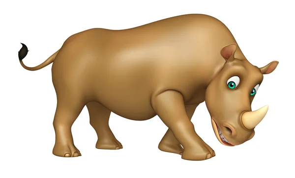Divertente personaggio dei cartoni animati Rhino — Foto Stock