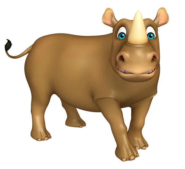 Personagem engraçado dos desenhos animados Rhino — Fotografia de Stock