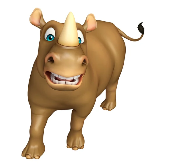 Κοντινή Rhino χαρακτήρα κινουμένων σχεδίων — Φωτογραφία Αρχείου