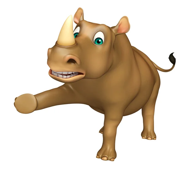 Rhino αστεία κινούμενα σχέδια χαρακτήρα — Φωτογραφία Αρχείου