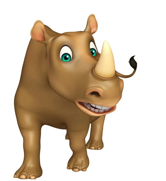 Lustige Nashorn-Cartoon-Figur — Stockfoto