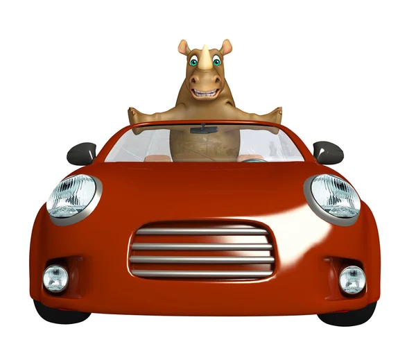 Rhino rajzfilmfigura autó — Stock Fotó