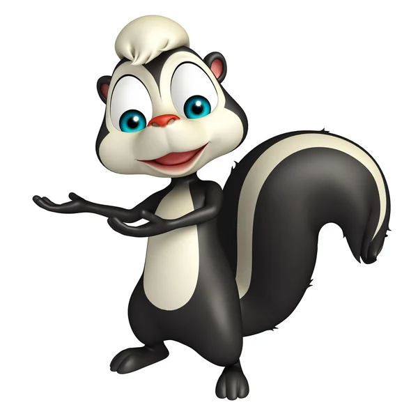 Menunjuk karakter kartun Skunk — Stok Foto