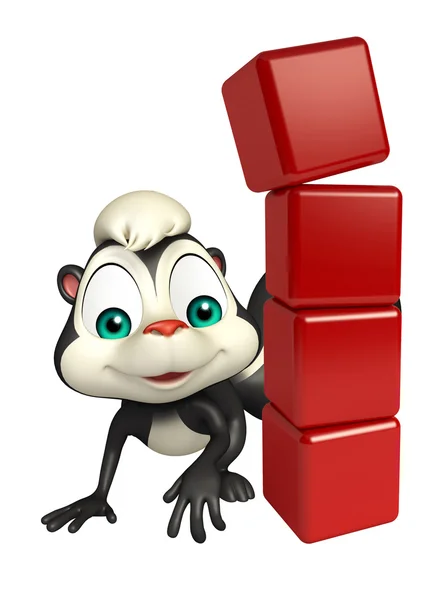 Cute Skunk cartoon character with level — Stock Photo, Image