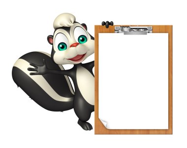 eğlenceli kokarca çizgi film karakteri ile sınav yastık