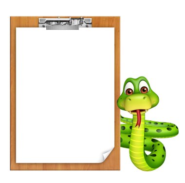 Yılan sınav pad ile karakter karikatür