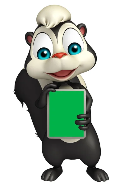 Διασκέδαση Skunk χαρακτήρα κινουμένων σχεδίων με καρτέλα — Φωτογραφία Αρχείου