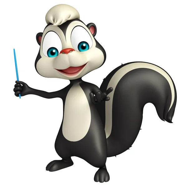 Apontando personagem de desenho animado Skunk — Fotografia de Stock