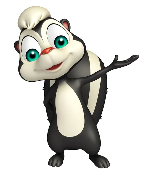 Apuntando Skunk personaje de dibujos animados —  Fotos de Stock