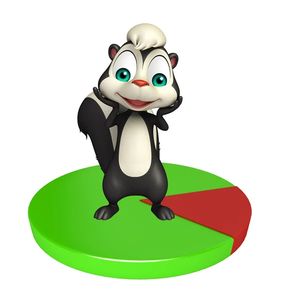 Lindo personaje de dibujos animados Skunk con signo de círculo — Foto de Stock