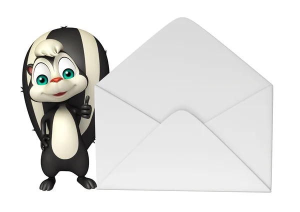 Skunk cartoon character with mail — Stock Photo, Image