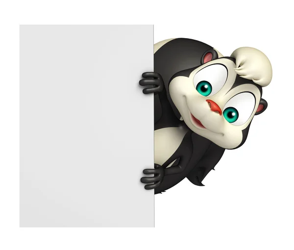 Skunk cartoon character with display board — Stock Photo, Image