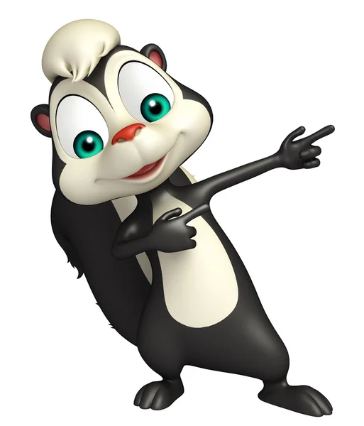 Apontando personagem de desenho animado Skunk — Fotografia de Stock