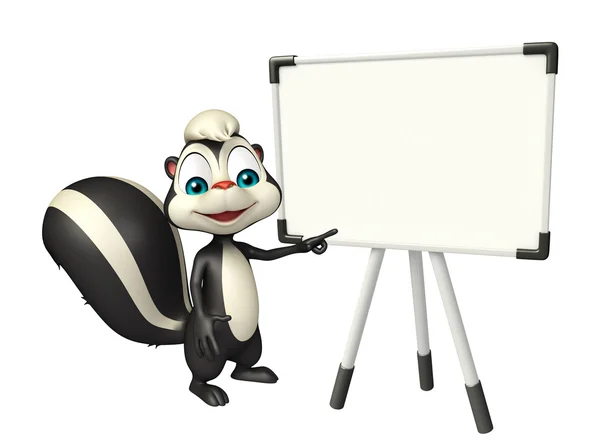 Skunk personaje de dibujos animados con tablero de exhibición — Foto de Stock