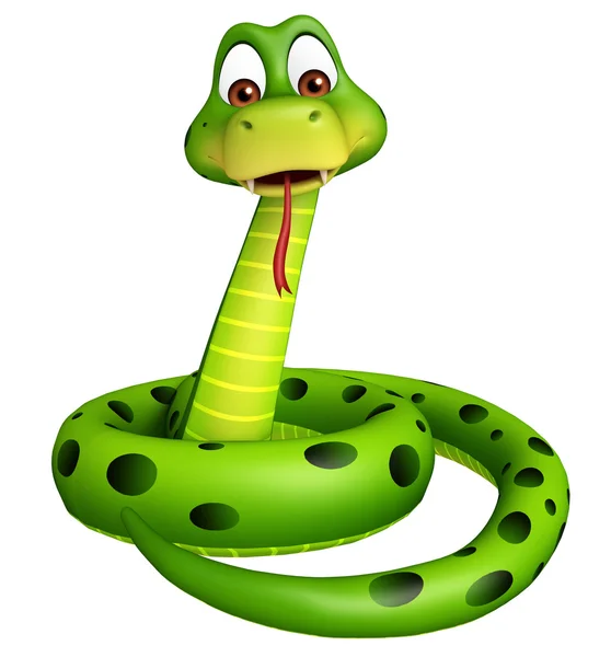Ülő kígyó rajzfilmfigura — Stock Fotó