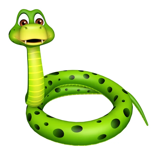 Sitting Snake cartoon character — Stock Photo, Image