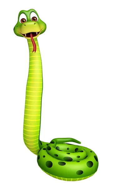 Sentado personaje de dibujos animados de serpiente — Foto de Stock
