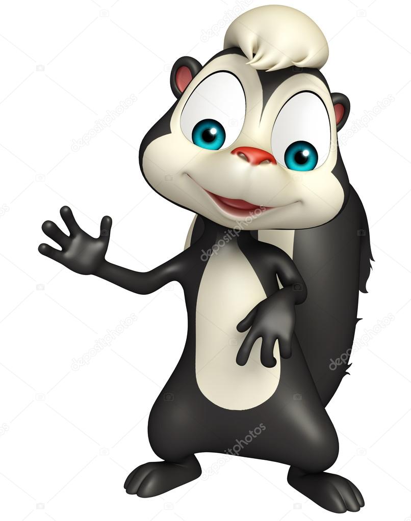 Funny Skunk cartoon character Stock Photo by ©visible3dscience 104205756
