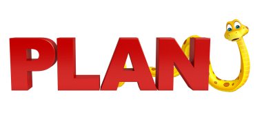 eğlenceli yılan çizgi film karakteri planı işareti ile 