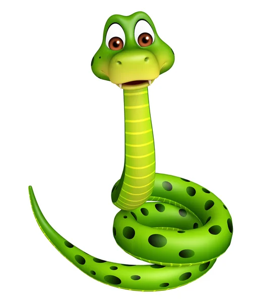 Sitting Snake cartoon character — Stock Photo, Image