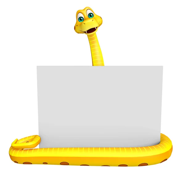Snake personaj de desene animate cu bord — Fotografie, imagine de stoc