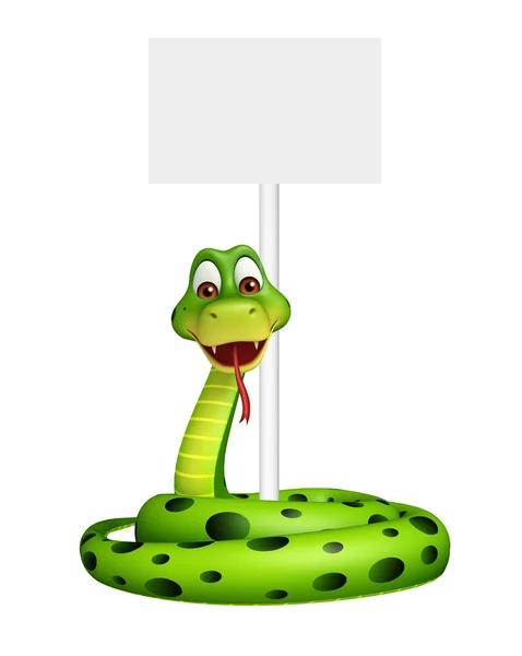 Distractiv Snake personaj de desene animate cu bord — Fotografie, imagine de stoc