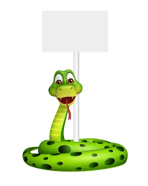 Fun Snake cartoon character with board — Stock Photo, Image