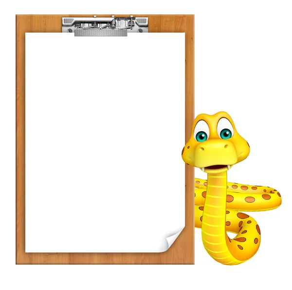Φίδι κινούμενα σχέδια χαρακτήρα με εξετάσεις μαξιλάρι — Φωτογραφία Αρχείου