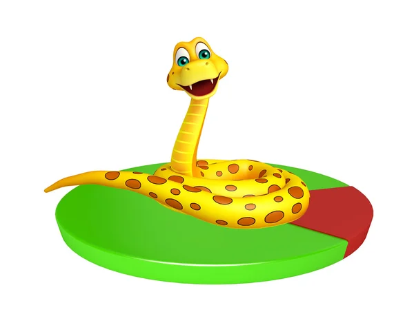 Cute Snake cartoon character with circle sign — Stock Photo, Image
