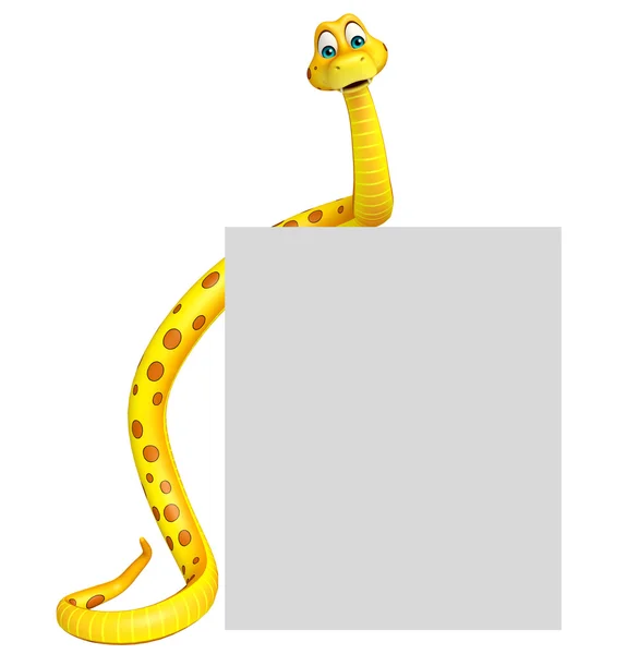 Зміїний персонаж мультфільму з дошкою — стокове фото