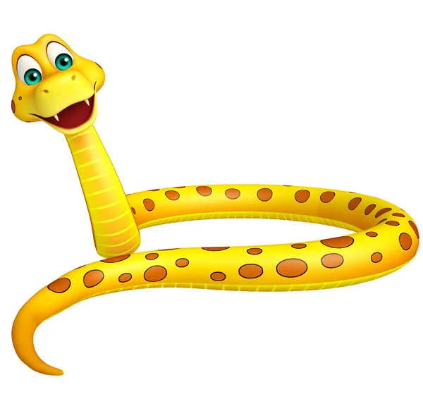 Zabawy siedzą wąż postać z kreskówki — Zdjęcie stockowe