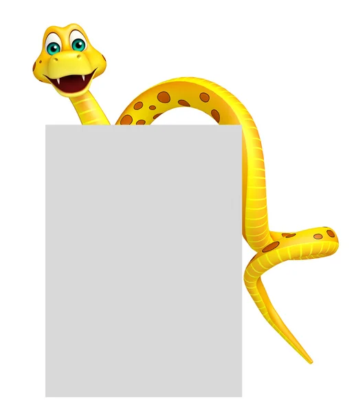 Snake personaj de desene animate cu bord — Fotografie, imagine de stoc