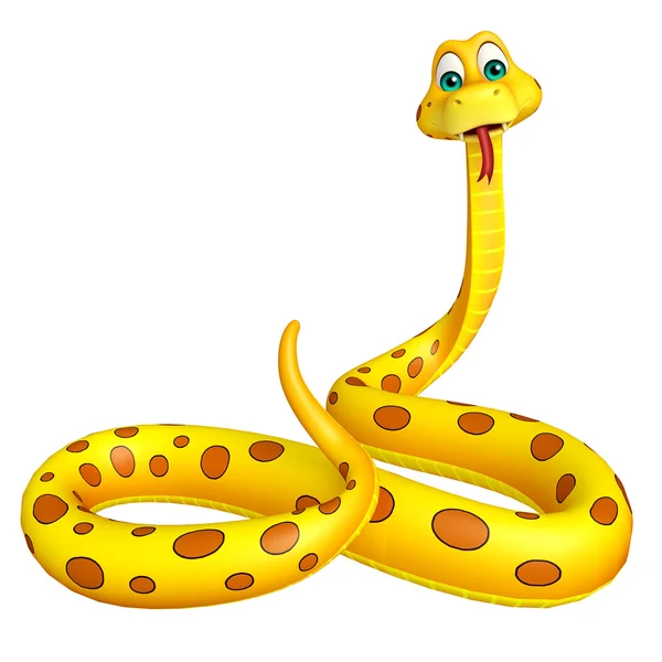 Spaß sitzende Schlange Cartoon-Figur — Stockfoto