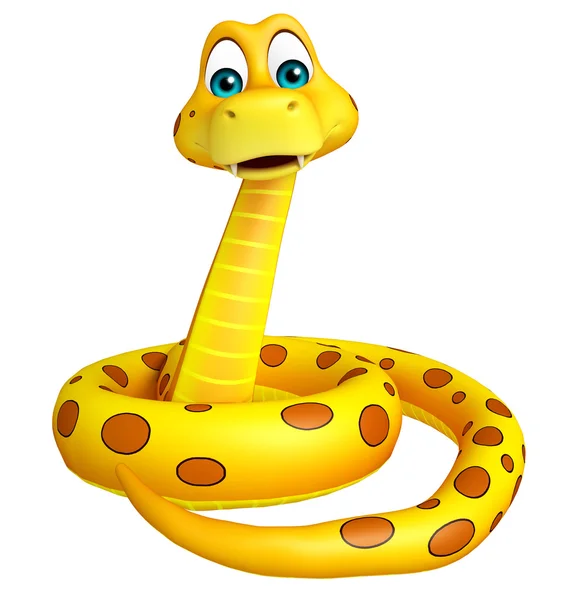 Szórakozás kígyó rajzfilmfigura ül — Stock Fotó
