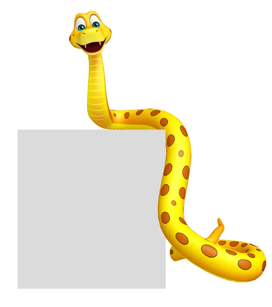 Φίδι κινούμενα σχέδια χαρακτήρα με Διοικητικό Συμβούλιο — Φωτογραφία Αρχείου