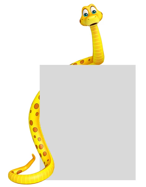 Snake personaj de desene animate cu bord — Fotografie, imagine de stoc