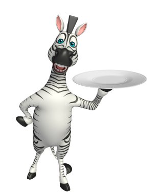 Zebra çizgi film karakteri ile yemek tabağı 