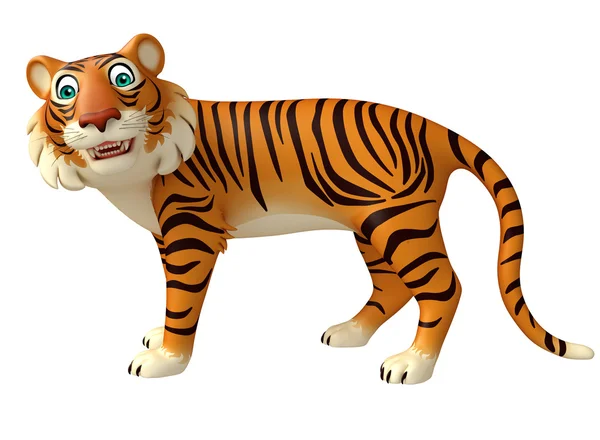 Vicces tigris rajzfilmfigura — Stock Fotó