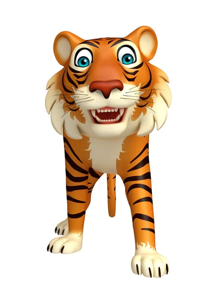 Rolig tiger tecknad karaktär — Stockfoto