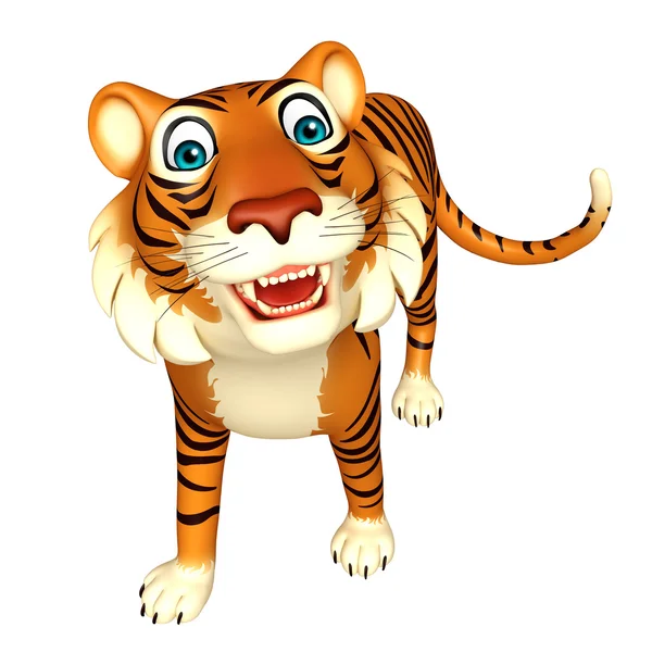 Personagem de desenho animado tigre engraçado — Fotografia de Stock