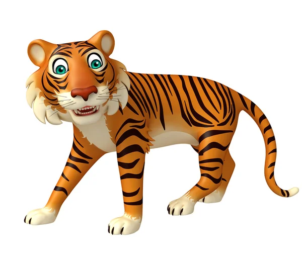 Divertido personaje de dibujos animados tigre —  Fotos de Stock