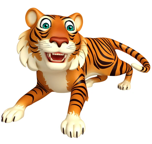 Personagem de desenho animado divertido Tiger — Fotografia de Stock