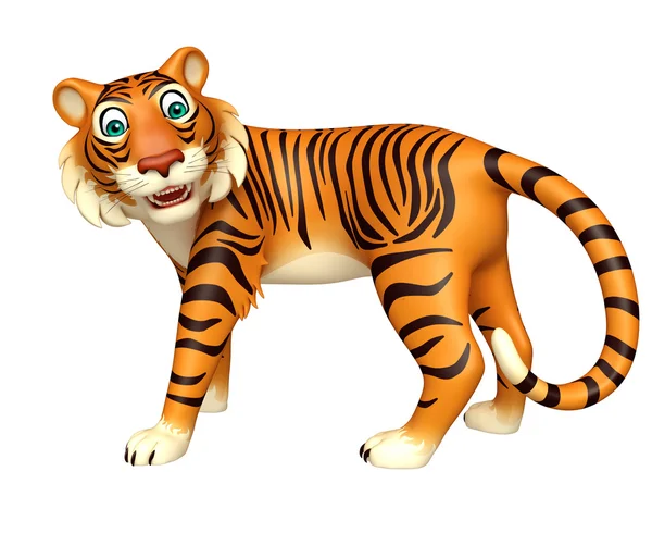 Personagem de desenho animado tigre engraçado — Fotografia de Stock