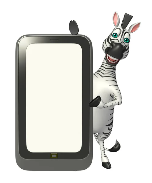 Mignon personnage de dessin animé Zebra avec mobile — Photo