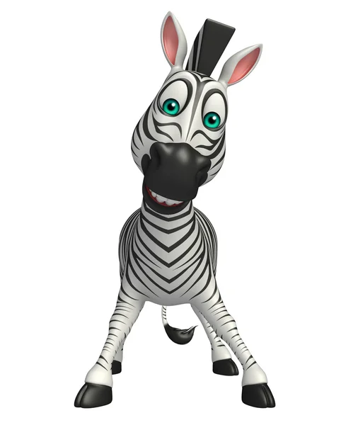 Engraçado personagem de desenho animado Zebra — Fotografia de Stock