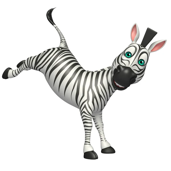 Spaß springen Zebra Cartoon-Figur — Stockfoto
