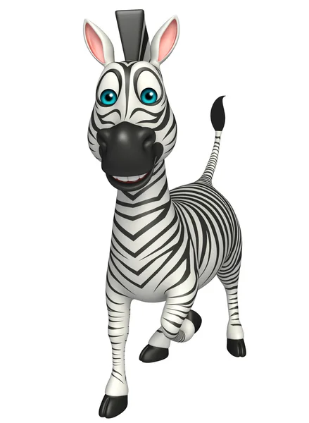 Amusant personnage de dessin animé Zebra — Photo